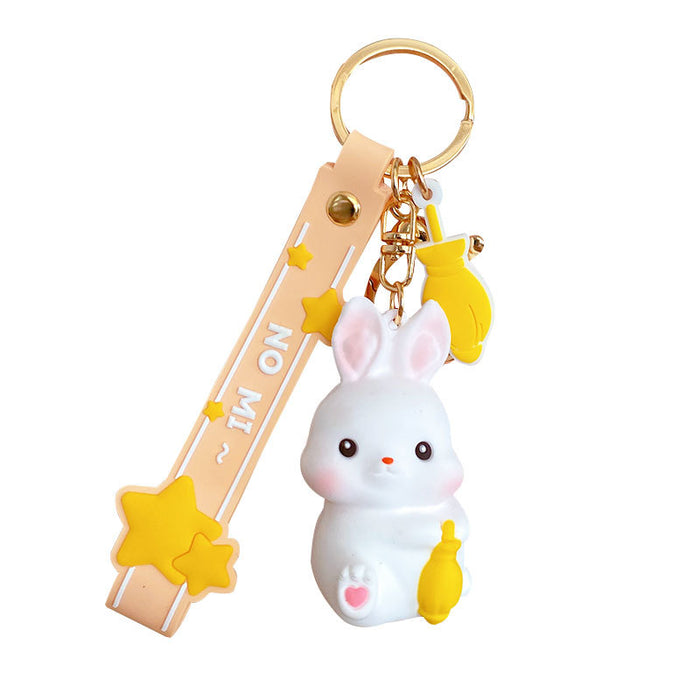 Wholesale Keychains For Backpacks genuine glutinous rice rabbit keychain pendant creative cute bunny couple MOQ≥2 JDC-KC-MSi021