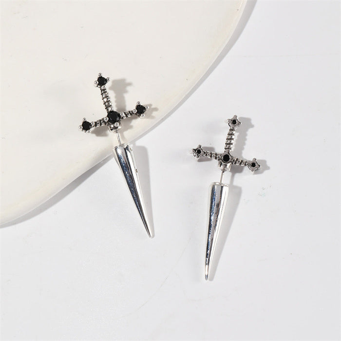 Wholesale Earrings Alloy Sword Ear Stud Dagger JDC-ES-DLN001