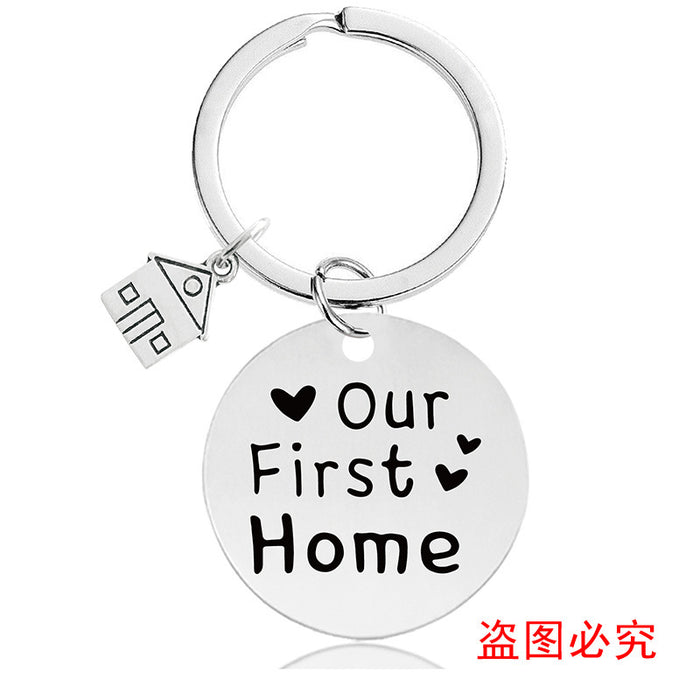 Jewelry WholesaleWholesale houses housewarming new home house lettered metal keychains JDC-KC-GangGu029 Keychains 钢古 %variant_option1% %variant_option2% %variant_option3%  Factory Price JoyasDeChina Joyas De China