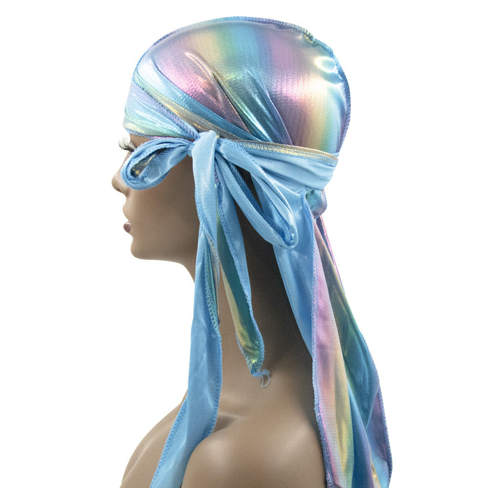 Wholesale solid color long tail pigtail pirate hat imitation silk turban hat JDC-FH-DCai004