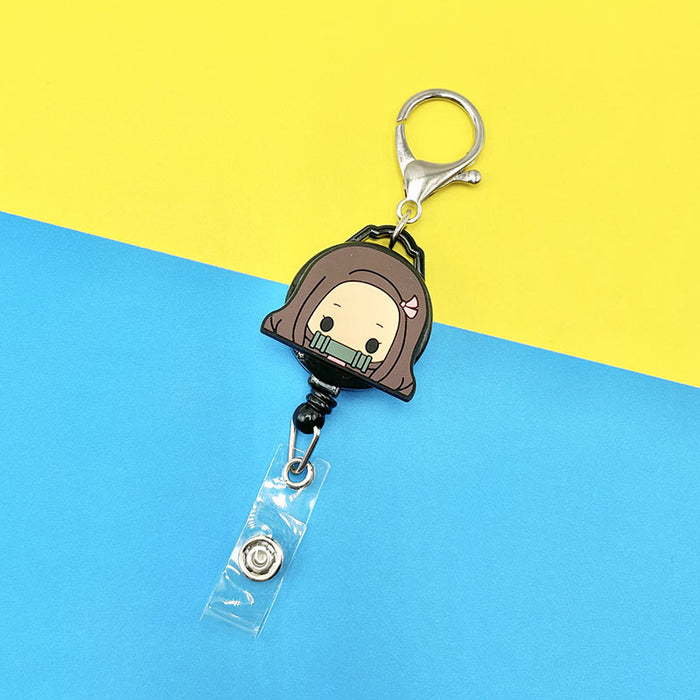 Wholesale Keychains Plastic Silicone Cute Cartoon Retractable Pull Buckle Round Cable Puller (M) MOQ≥2 JDC-KC-DKWH003