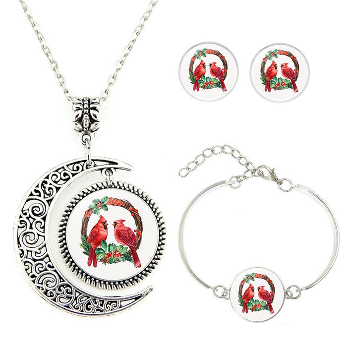 Wholesale Bracelet Alloy Glass Cardinal Time Stone Jewelry Set JDC-BT-JiaY017