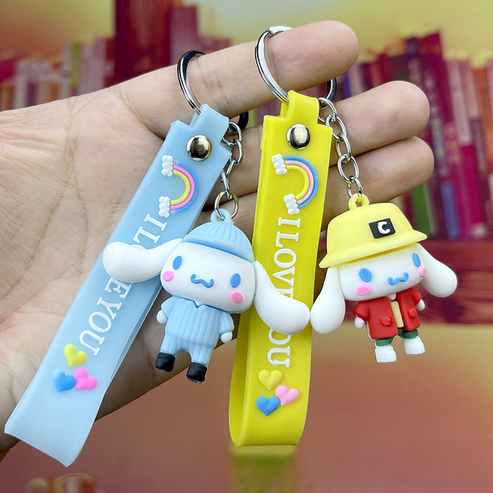 Wholesale keychain pvc cartoon soft glue big ear dog cute doll MOQ≥2 JDC-KC-MQu005