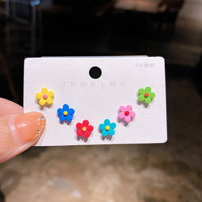 Jewelry WholesaleWholesale color bear daisy flower flower alloy stud earrings MOQ≥2 JDC-ES-XiaY003 Earrings 夏樱 %variant_option1% %variant_option2% %variant_option3%  Factory Price JoyasDeChina Joyas De China