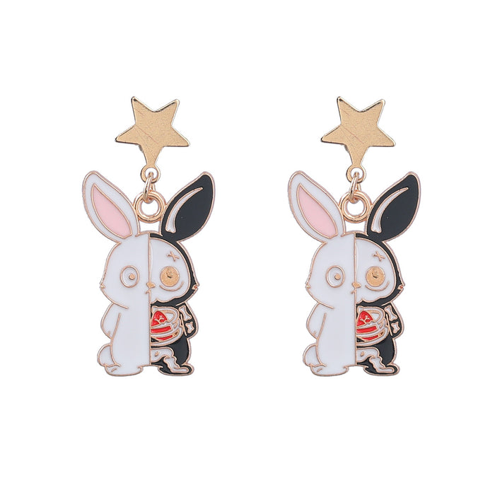 Wholesale Earrings Alloy Enamel Halloween Zombie Kitten Rabbit JDC-ES-JL1033