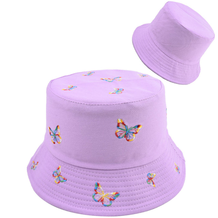 Wholesale butterfly embroidery fisherman hat sun protection sun hat MOQ≥2 JDC-FH-WenR015