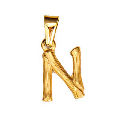 Wholesale Bamboo Three-dimensional Titanium Steel Plated 18K Gold Pendant MOQ≥2 JDC-PT-QianJ001