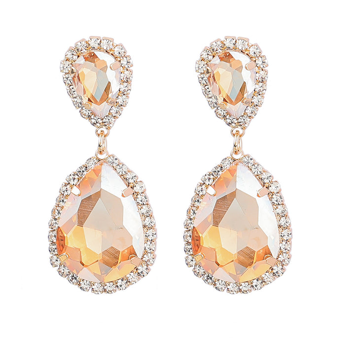 Jewelry WholesaleWholesale Drop Shape Alloy Color Rhinestone Earrings JDC-ES-JL941 Earrings 氿乐 %variant_option1% %variant_option2% %variant_option3%  Factory Price JoyasDeChina Joyas De China