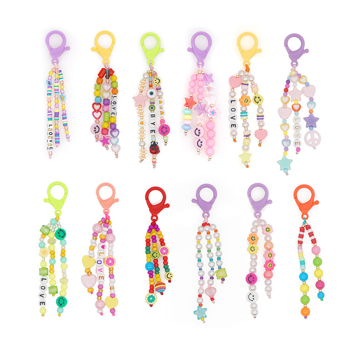 Jewelry WholesaleWholesale Boho Beads Acrylic Beaded Keychain JDC-KC-Yuxz005 Keychains 煜星珠 %variant_option1% %variant_option2% %variant_option3%  Factory Price JoyasDeChina Joyas De China