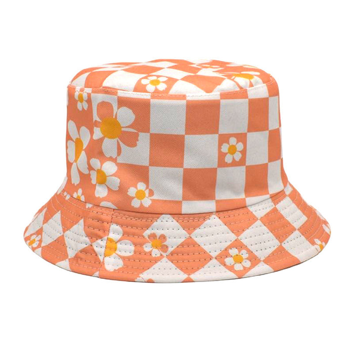 Wholesale hat fabric checkerboard plaid spring and summer pot hat MOQ≥2 JDC-FH-ShunMa007