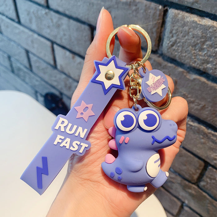 Wholesale Keychains For Backpacks Cartoon PVC Big Eyes Dinosaur Cute Keychain JDC-KC-OShi019