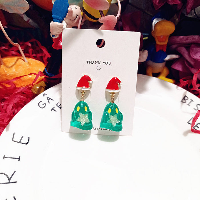 Wholesale Earrings Resin Cute Transparent Small Ghost Earrings JDC-ES-Xingj024