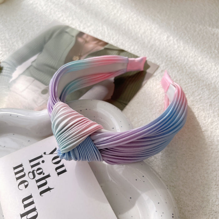 Wholesale Tie Dye Wide Side Pressed Hairband Large Intestine Hairband JDC-HD-YYang001