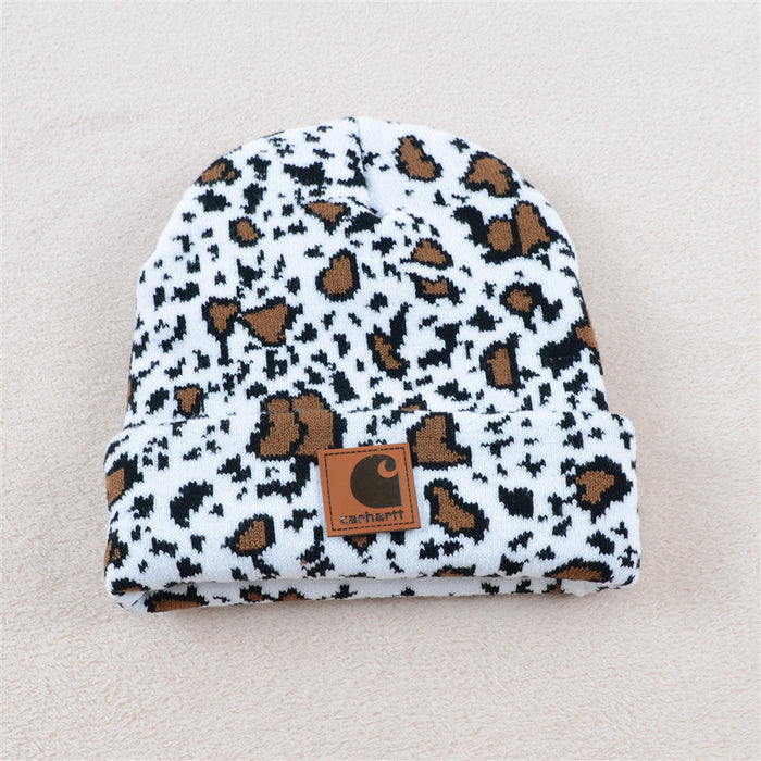 Wholesale Hat Cotton Cow Pattern Knit Hat Double Layer MOQ≥2 (F) JDC-FH-KuT003