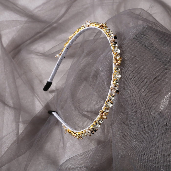 Jewelry WholesaleWholesale pure hand-channel color diamond winding temperament headband JDC-HD-TanD002 Headband 檀豆 %variant_option1% %variant_option2% %variant_option3%  Factory Price JoyasDeChina Joyas De China