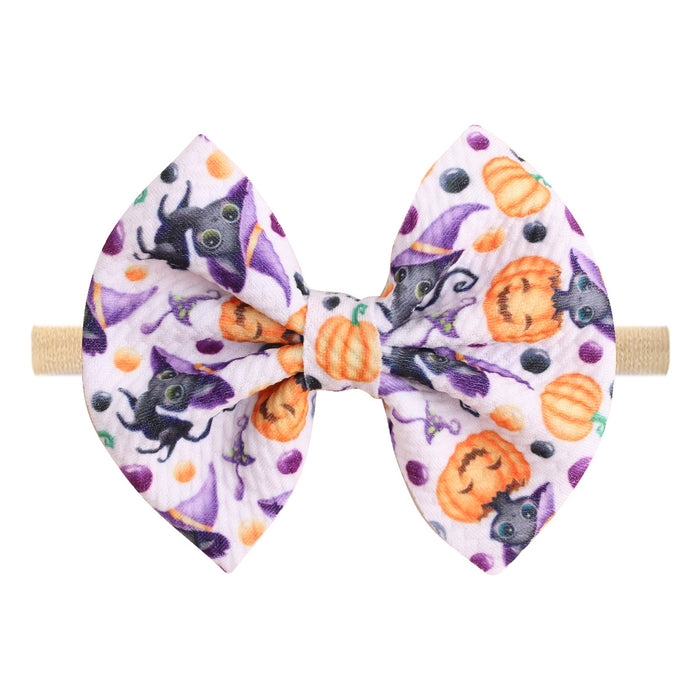 Wholesale Hair Scrunchies Fabric Print Halloween MOQ≥5 JDC-HS-HaiS004