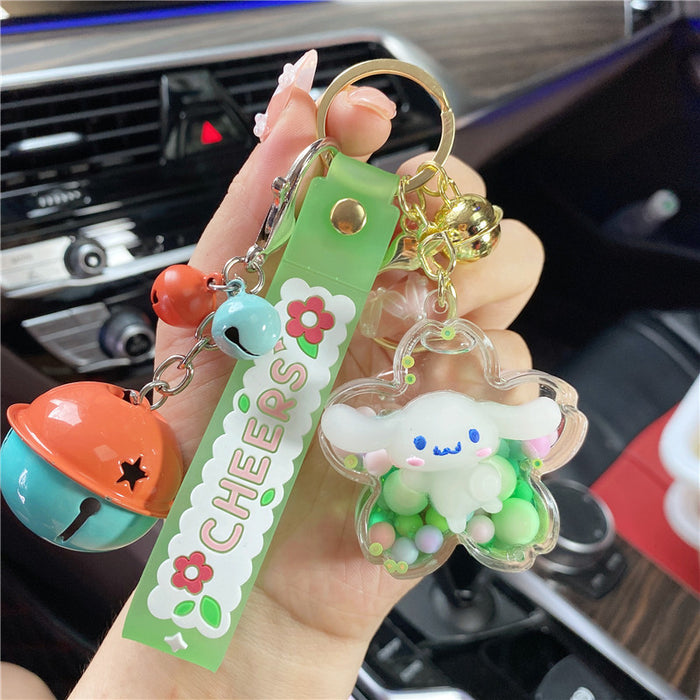 Wholesale Keychains PVC Acrylic Hardware Luminous Quicksand Bottle Cute Cartoon JDC-KC-TianC002