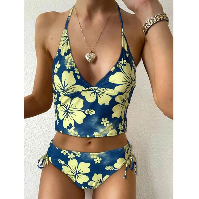 Wholesale Swimsuit Sexy Printed High Waist TANKINI Split Swimwear MOQ≥2 JDC-SW-Yongle001