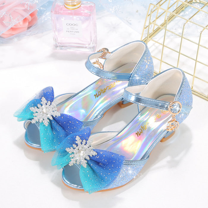 Wholesale Summer Bow Princess Shoes Little Girls High Heel Student Sandals JDC-SD-HNN001