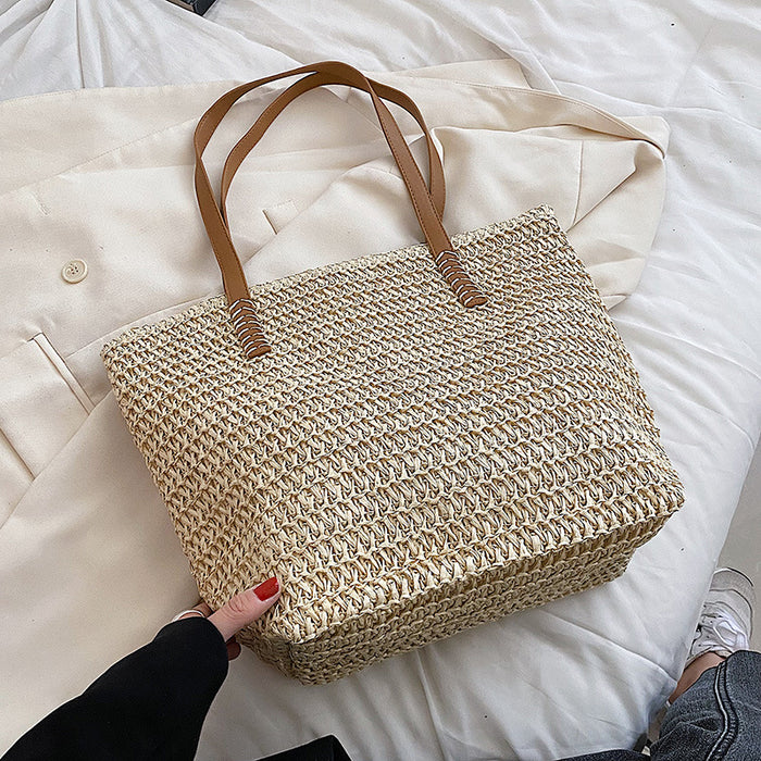 Jewelry WholesaleWholesale straw woven shoulder beach bag JDC-BB-YaF001 Beach Bag 娅芙 %variant_option1% %variant_option2% %variant_option3%  Factory Price JoyasDeChina Joyas De China