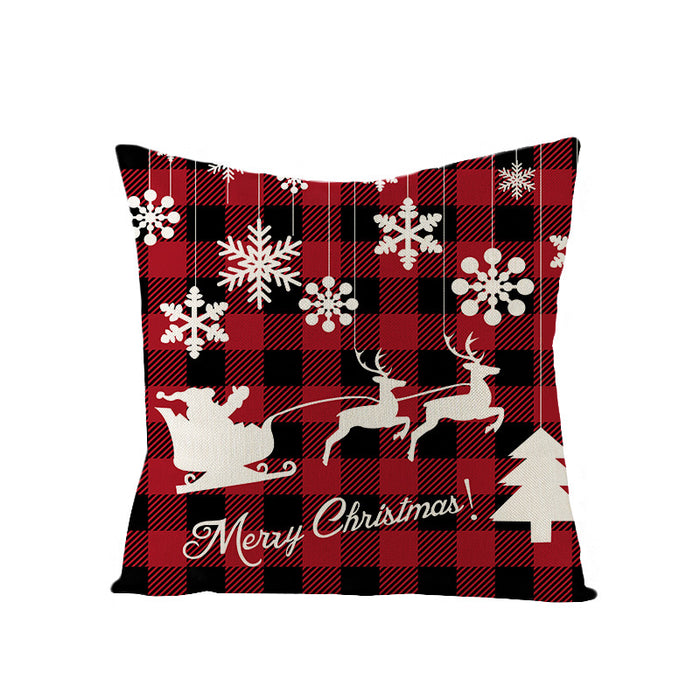 Wholesale Pillowcase Christmas Plaid Linen JDC-PW-Jinze011