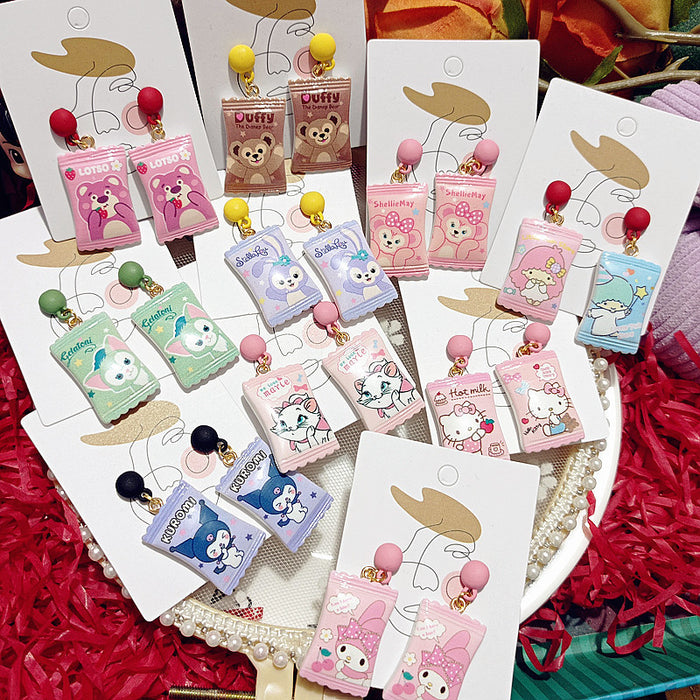 Wholesale Earrings Resin Cute Cartoon Mini Simulation Candy (S) JDC-ES-WaiWai005