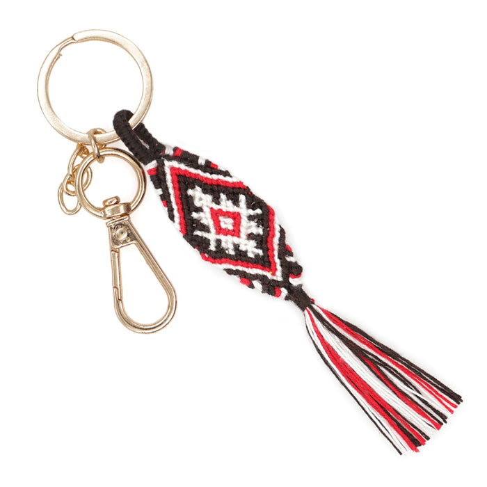 Jewelry WholesaleWholesale red cotton thread color matching hand woven tassel miyuki keychain JDC-KC-Yuxz021 Keychains 煜星珠 %variant_option1% %variant_option2% %variant_option3%  Factory Price JoyasDeChina Joyas De China