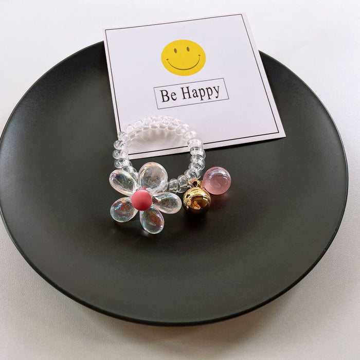 Jewelry WholesaleWholesale Bear Transparent Flower Telephone Cord JDC-HS-YiT004 Hair Scrunchies 亦桐 %variant_option1% %variant_option2% %variant_option3%  Factory Price JoyasDeChina Joyas De China