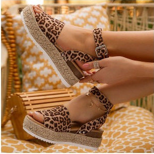 Jewelry WholesaleWholesale Platform Hemp Rope Straw Roman Leopard Sandals JDC-SD-LuQ001 Sandal 亮光 %variant_option1% %variant_option2% %variant_option3%  Factory Price JoyasDeChina Joyas De China