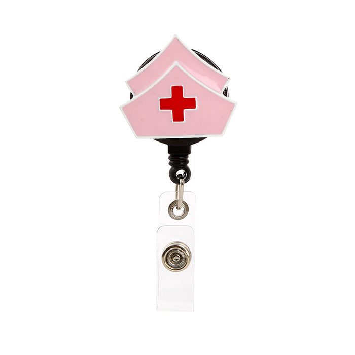 Wholesale Keychains For Backpacks Red Cross Pink Nurse Alloy Drip Oil Rotating Serrated Easy Pull Buckle MOQ≥2 JDC-KC-WHao005