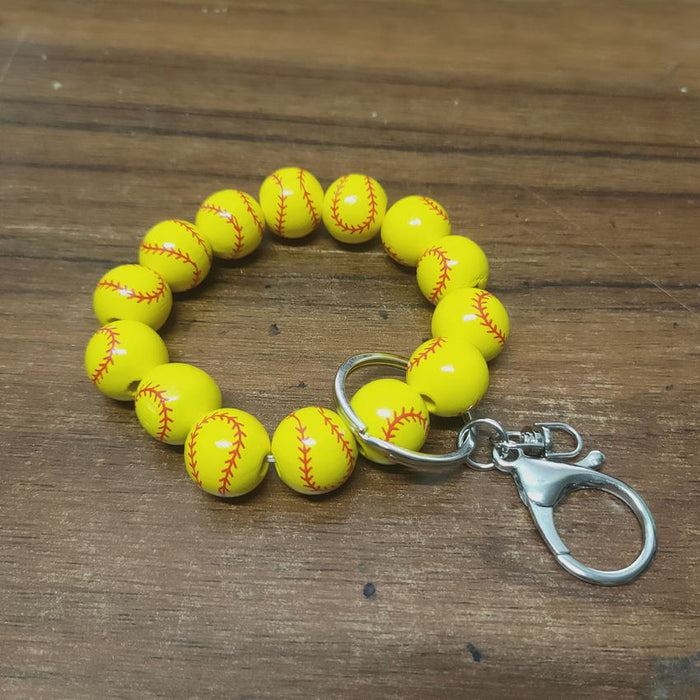 Wholesale 4th of July Independence Day Wooden Bead Bracelet Keychain Pendant MOQ≥2 JDC-KC-KDL001