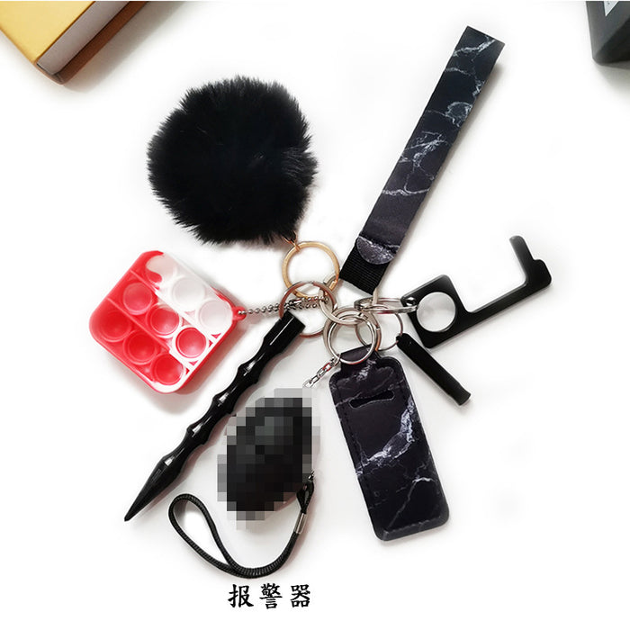 Jewelry WholesaleWholesale self-defense keychain anti-wolf alarm 9 piece set hair ball Self defense keychain JDC-KC-Meic007 Keychains 美畅 %variant_option1% %variant_option2% %variant_option3%  Factory Price JoyasDeChina Joyas De China