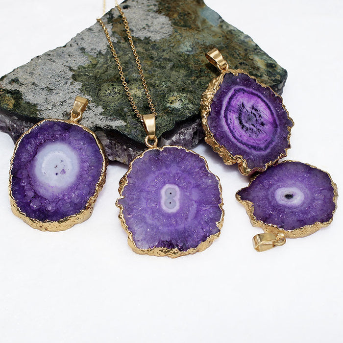 Wholesale Natural Agate Stone Necklace JDC-NE-Ouge003