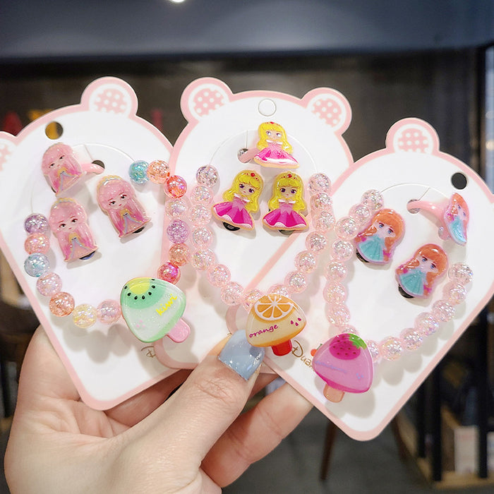 Jewelry WholesaleWholesalee Girls Jewelry Set Children's Bracelet Baby Ear Clip Cartoon Gift MOQ≥5 JDC-ES-Nimei001 Earrings 艾倪美 %variant_option1% %variant_option2% %variant_option3%  Factory Price JoyasDeChina Joyas De China