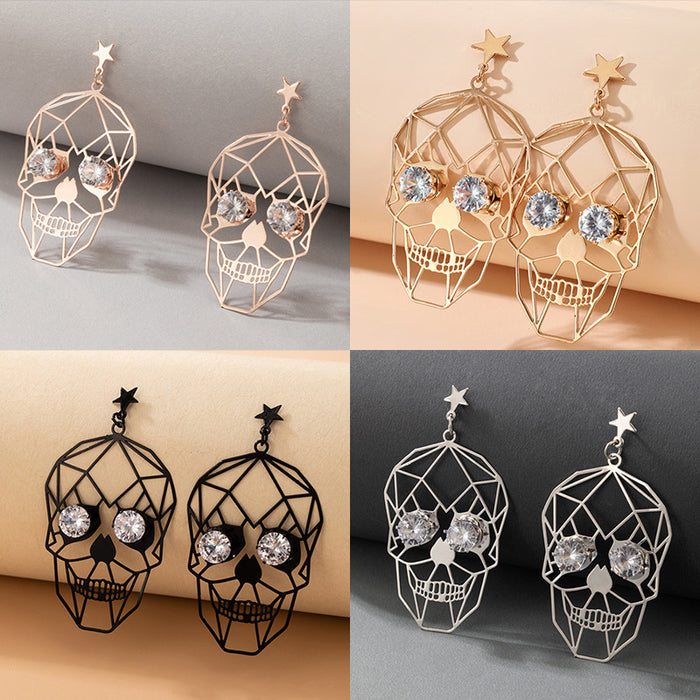 Wholesale Alloy Skull Diamond Earrings MOQ≥2 JDC-ES-lingg001