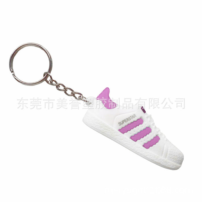 Wholesale PVC Soft Adhesive Mini White Shoes Keychain (F) MOQ≥10 JDC-KC-MeiYu003