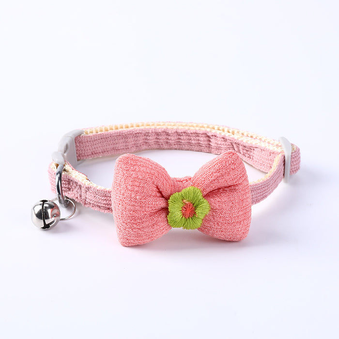 Wholesale Adjustable Polyester Pet Bow Cat Decorative Collar MOQ≥2 JDC-PD-LeC001