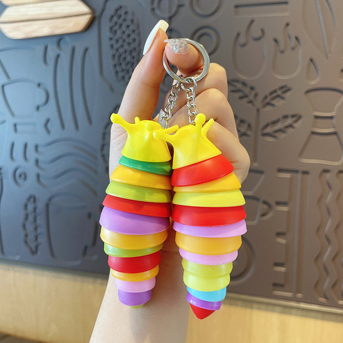 Wholesale Creative Cute Cartoon Bag Ornament Caterpillar Keychain JDC-KC-MXiong011