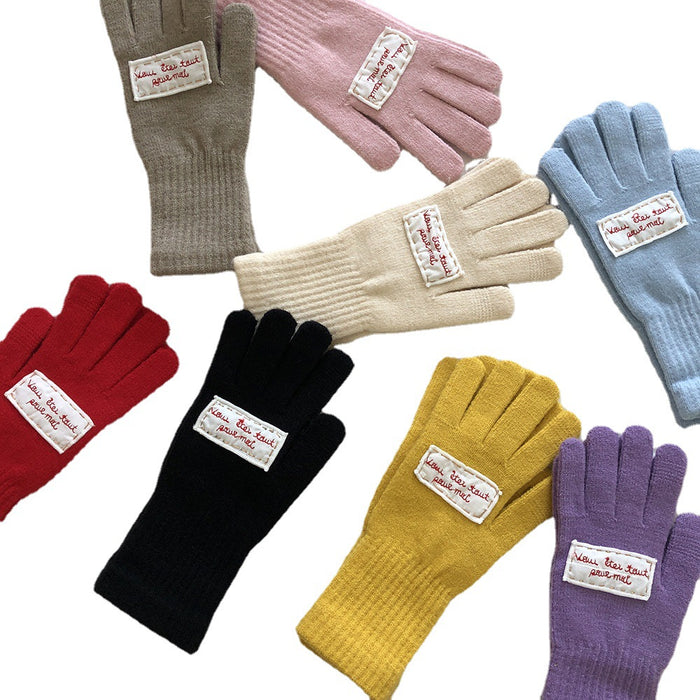 Wholesale Gloves Polyester Yarn Cute Knit Gloves MOQ≥2 JDC-GS-MinZ004