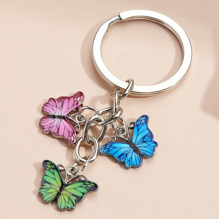 Wholesale Color Butterfly Metal Keychain MOQ≥2 JDC-KC-XiangH006