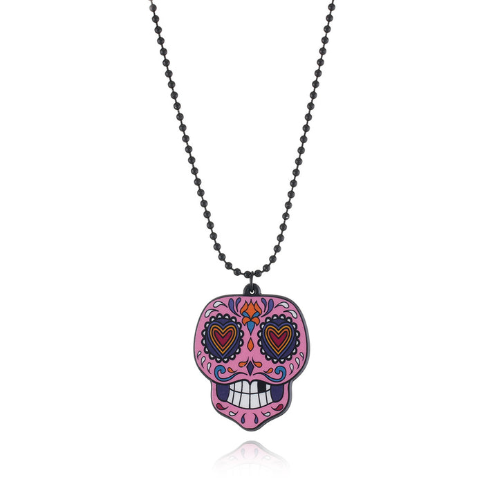 Wholesale Plastic Resin Skull Plate Necklace MOQ≥6 JDC-NE-SNi001