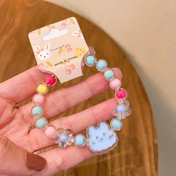 Wholesale Cartoon Kids Bracelet Jelly Color Beaded Cute Girls Baby Bracelet JDC-BT-Duor001