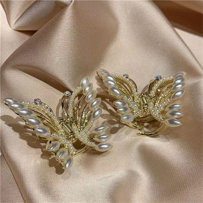 Jewelry WholesaleWholesale Pearl Butterfly Hair Clip Back Head Grab Clip JDC-HC-Muran004 Hair Clips 慕苒 %variant_option1% %variant_option2% %variant_option3%  Factory Price JoyasDeChina Joyas De China