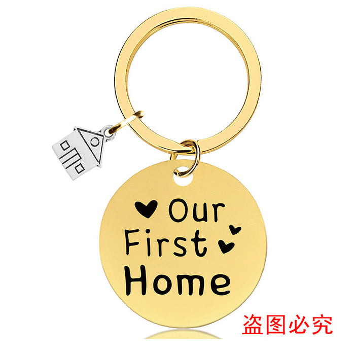 Jewelry WholesaleWholesale houses housewarming new home house lettered metal keychains JDC-KC-GangGu029 Keychains 钢古 %variant_option1% %variant_option2% %variant_option3%  Factory Price JoyasDeChina Joyas De China