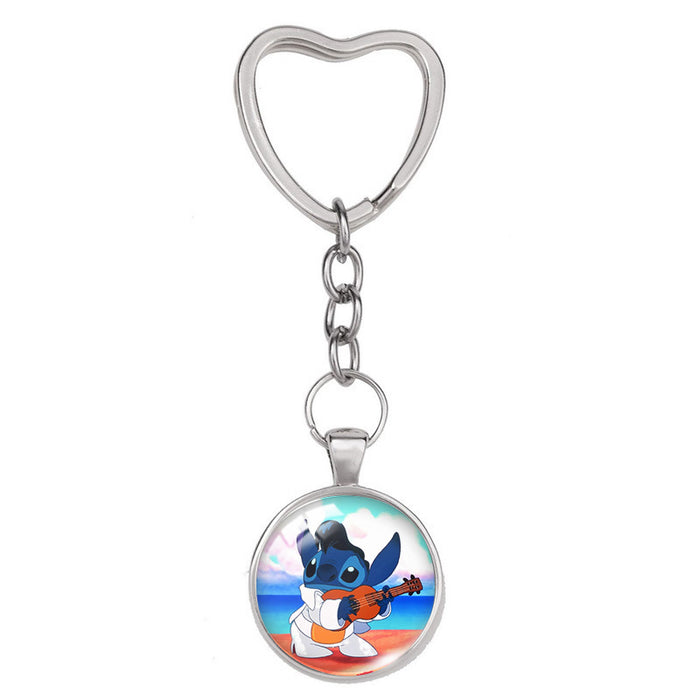 Jewelry WholesaleWholesale Alloy Glass Heart Shaped Keychain MOQ≥2 JDC-KC-XiangL003 Keychains 翔联 %variant_option1% %variant_option2% %variant_option3%  Factory Price JoyasDeChina Joyas De China