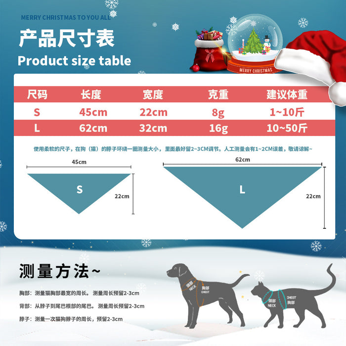 Wholesale Pet Christmas Cotton Print Dress Up Triangle Scarf JDC-PC-Qimiao001