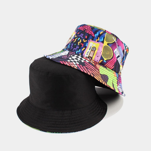 Jewelry WholesaleWholesale Vintage Double Sided Cotton Polyester Bucket Hat MOQ≥2 JDC-FH-LvYi011 Fashionhat 吕奕 %variant_option1% %variant_option2% %variant_option3%  Factory Price JoyasDeChina Joyas De China