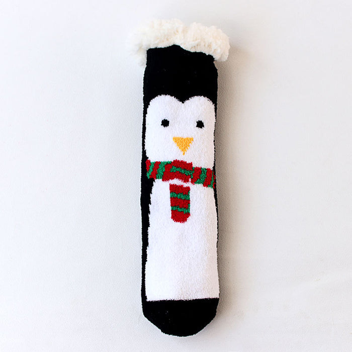 Wholesale socks cartoon christmas socks snowman stuffed animal MOQ≥3 JDC-SK-FNiu001