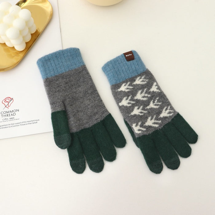 Wholesale Gloves Acrylic Warm Retro Knit Touch Screen JDC-GS-YanD008