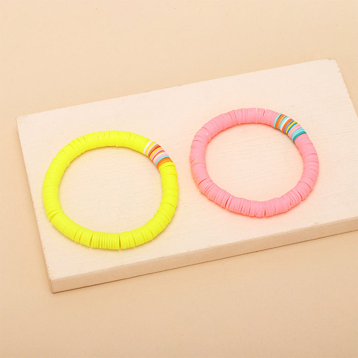 Jewelry WholesaleWholesale color elastic soft pottery Bracelet MOQ≥2 JDC-BT-YiR007 Bracelet 奕冉 %variant_option1% %variant_option2% %variant_option3%  Factory Price JoyasDeChina Joyas De China